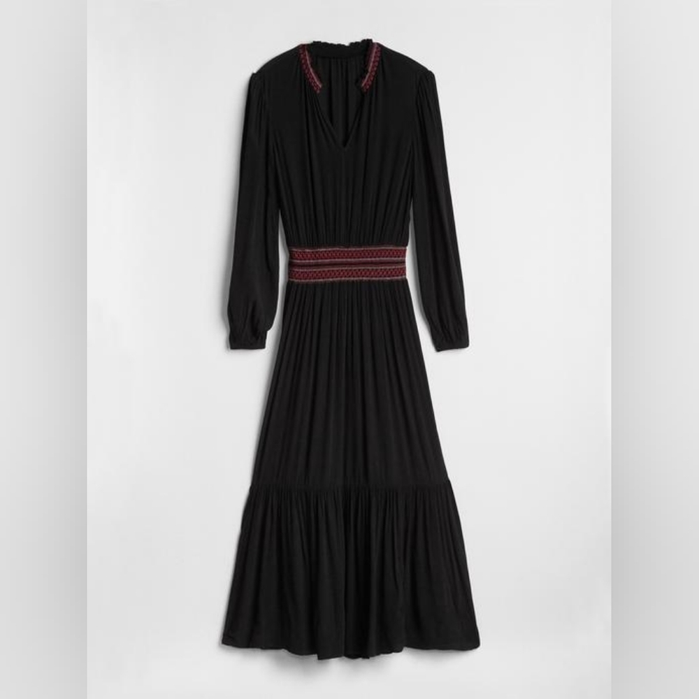 GAP Smocked Long Sleeve Maxi Dress Size Extra Small